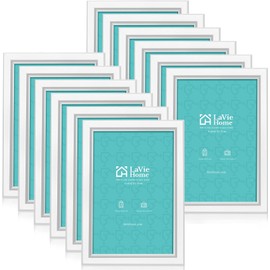 LaVie Home 4x6 Picture Frames (12 Pack, White) Simple Designed Photo Frame with High Definition Glass for Wall Mount & Table Top Display, Set of 12 Classic Collection