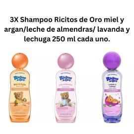 RICITOS DE ORO 3X Ricitos de oro shampoo miel y argan/ leche de almendras/lavanda lechuga 250ml