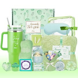 15PCS Birthday Gifts for Women, Relaxing Spa Gifts Baskets for Her, Care Package with Luxury Flannel Blanket and 40 oz Tumbler, Valentines, Mothers Day, Christmas Women's Gift for Mom, Wife, Friends