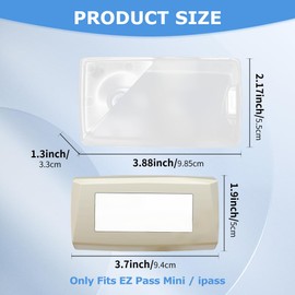 EZ Pass Holder for Windshield, Ezpass Mount Holder with Strong Suction Cups, Durable Toll Pass Transponder Holders for EZ Pass/iPass, Easy to Install Remove(Size:2 Pcs)