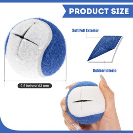 Qunclay 16 Pieces Precut Tennis Balls for Chair Legs Glide Coverings for Floor Protection Heavy Duty Tennis Balls for Long Lasting Pad (Blue, White)