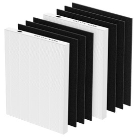 AeraMax 300 Hepa Filter Set Compatible with Fellowes AeraMax 290/300/DX95 Air Purifiers, HF-300/AP-300PH, Part# 9287201, Includes 2 Hepa Filters + 6 Activated Carbon Pre-filters