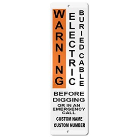 Aluminum Weatherproof Metal Pipe Marker Warning Electric Buried Cable Before Digging Call Road Street Signs