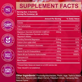 Magnesium Glycinate Gummies 600mg – 240 Sugar-Free Gummies with Magnesium Malate, Potassium, Vitamin D3, B6 & CoQ10 – Sleep, Relaxation & Body Support for Adults & Kids