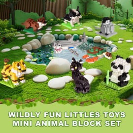 FUN LITTLE TOYS Party Favor for Kids Building Set, Mini Animals Building Blocks Sets Goodie Bags Stuffers for Kid, Small Toy Prizes, 12Pack Kit Birthday Party Favor Gifts Toys for Ages 8-13