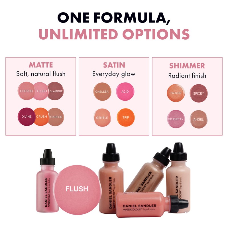 Daniel Sandler Watercolour Liquid Blush — Buildable Long-Lasting Matte Pastel