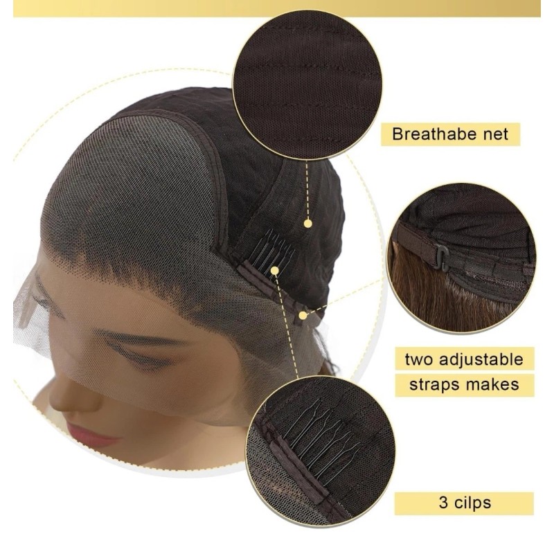 HD Lace Front Wig Human Hair Blend Highlights Wavy Curly