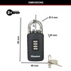 Master Lock 656EURDBLK Outdoor combination padlock with override key, 120