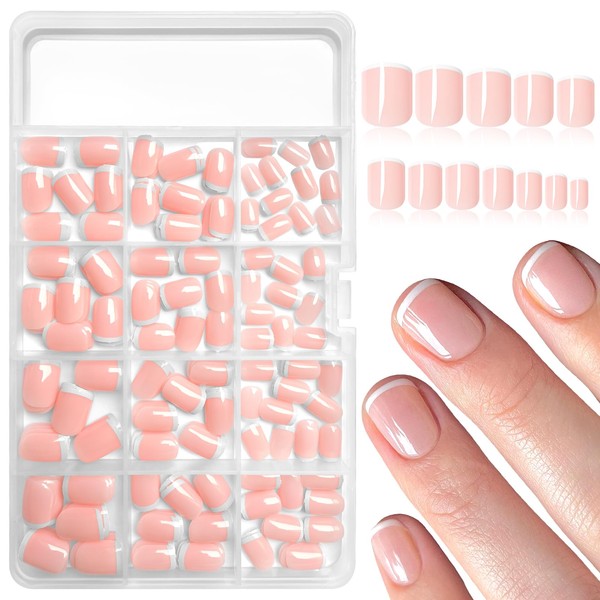 EternalClassic White French Tip Press on Nails Short Square Fake
