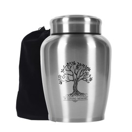 Decorative Large Urns for Ashes Up to 180 lbs, Tree of Life Funeral Urn for Mom Dad with Velvet Bag, Urns for Human Ashes Adult Male Female