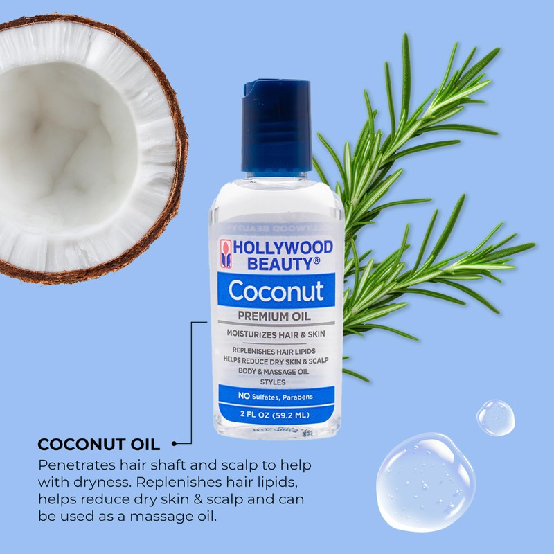 Hollywood Beauty Coconut Hair Oil, 2 oz - Moisturizes Hair