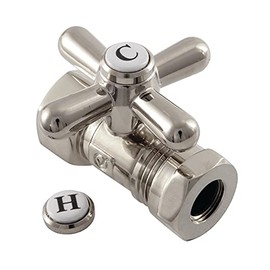 Kingston Brass CC44158X Quarter Turn Valve (1/2" FIP X 1/2" or 7/16-Inch" Slip Joint), Brushed Nickel