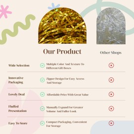 Kalyamo DISCO FEVER Laser Gold Shred Laser Shred | 8oz Shimmering Party Filler | Vibrant Shimmering Party Decor