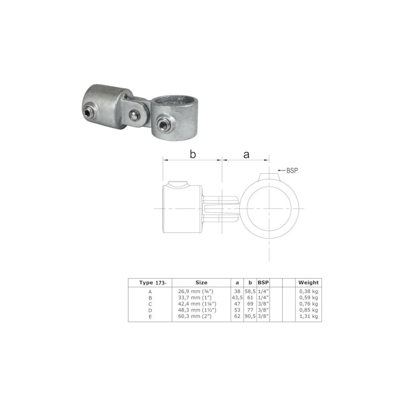 WITTKOWARE Pipe connector made of galvanised malleable cast iron, for