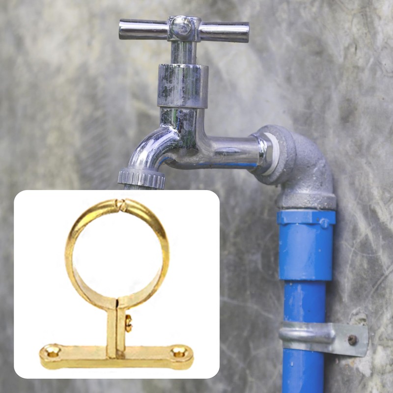 Hdtyyln 2Pcs Brass Water Pipes Clamp, Pipe Support Clamps Fit