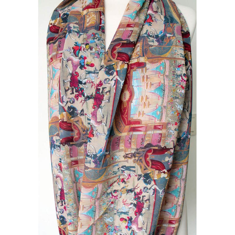 Etwoa Opera Theater Pattern Infinity Circle Scarf