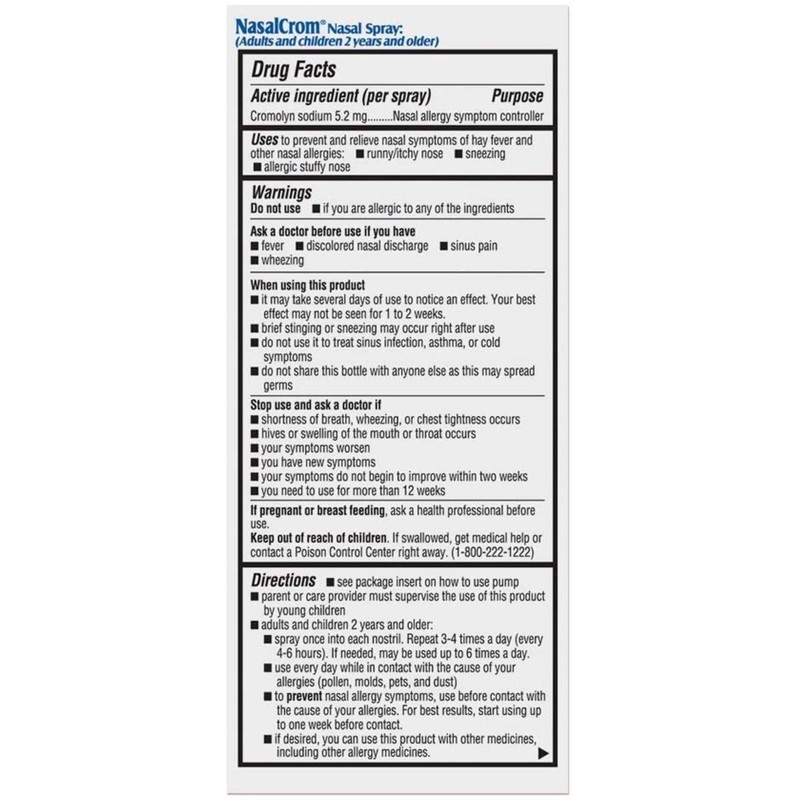 NasalCrom Nasal Spray Allergy Symptom Controller | 200 Sprays |