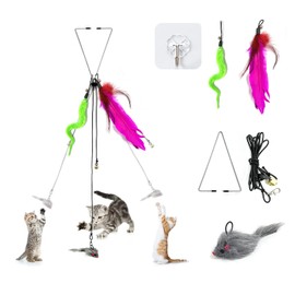 ZWZNBL 1 Set Self-Play Hanging Door Cat Mouse Toys Interactive Cat Toy Automatic Tease Cat Toy Hunting Exercise Kittens Toys for Kittens to Exercise