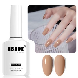 Vishine Sandy Nude Gel Nail Polish, 1 Pcs 16ml Soak-Off UV LED Gel Polish for DIY Nail Art & Home Manicure, Shade L331 Warm Soft Sand