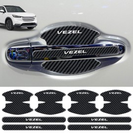HUDIY (Hoody) Door Handle Protector for New Vezel, Car Door Knob Cover VEZEL RV3 RV4 RV5 RV6 RV Series (from April 2021), Car Door Scratch Protection, Silica Gel Material, Protective Film, Includes