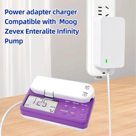Ousaly Power Supply Adapter for Moog Zevex Enteralite Infinity Pump Charger for Moog Enteralite Infinity Pump Power Supply for Zevex Infinity Orange Pumps Power Supply Cord Charger PSU（White）