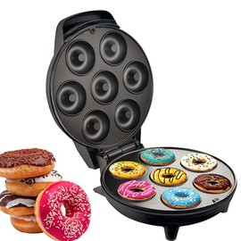 lifeeverkeep Mini Donut Maker- Donut Maker Machine for Home -7 Small Donut Maker,Electric Non-Stick Surface Makes for kids donut maker, Makes Doughnuts(Black)