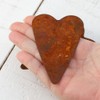 Pack of 50 Rusty Tin Folk Heart Cutouts - Rusted