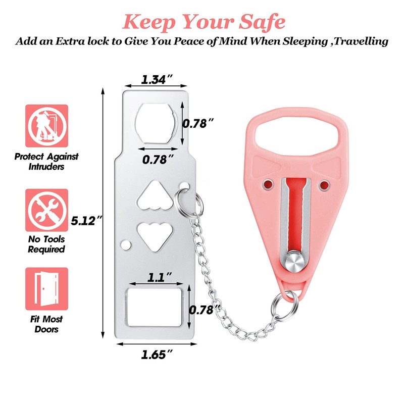 AceMining Portable Door Lock Home Security Door Locker Travel Lockdown