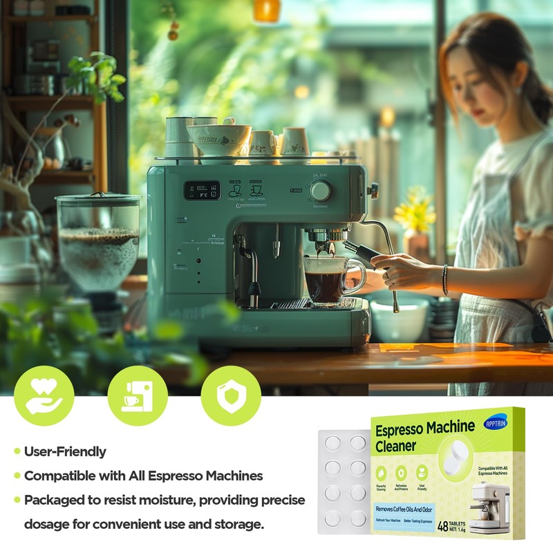 apptrin Espresso Machine Cleaning Tablets, Coffee Machine Cleaning Pods, Coffee