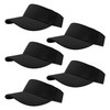 Rbenxia 5 Pieces of Black Adjustable Sport Visors Sun Visor