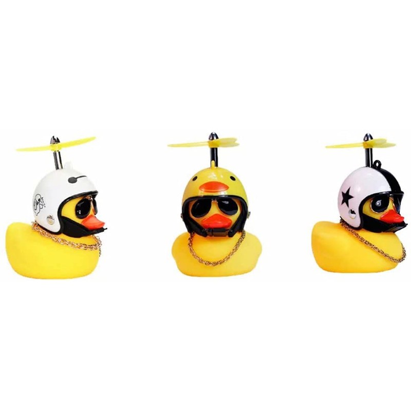 Motorcycle Handlebar Duck Ornament Small Yellow Duck Helmet Ornament