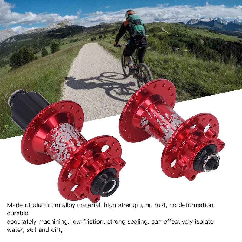 2pcs Bolany Bicycle Hub Red Aluminium Alloy 32 Holes 4