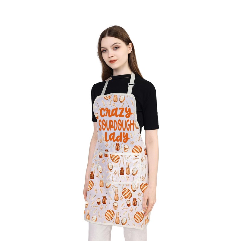 MYSOMY Sourdough Maker Gift Crazy Sourdough Lady Apron Sourdough Baker's