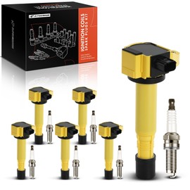 A-Premium Yellow Set of 12 Ignition Coil Pack and Iridium Spark Plugs Compatible with Honda Accord 2013-2017, Pilot 2016-2019, Odyssey 2018-2019, Ridgeline, Crosstour & Acura RDX, TLX, RLX