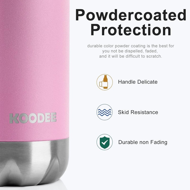 koodee 12 oz Stainless Steel Water Bottle Double Wall Vacuum