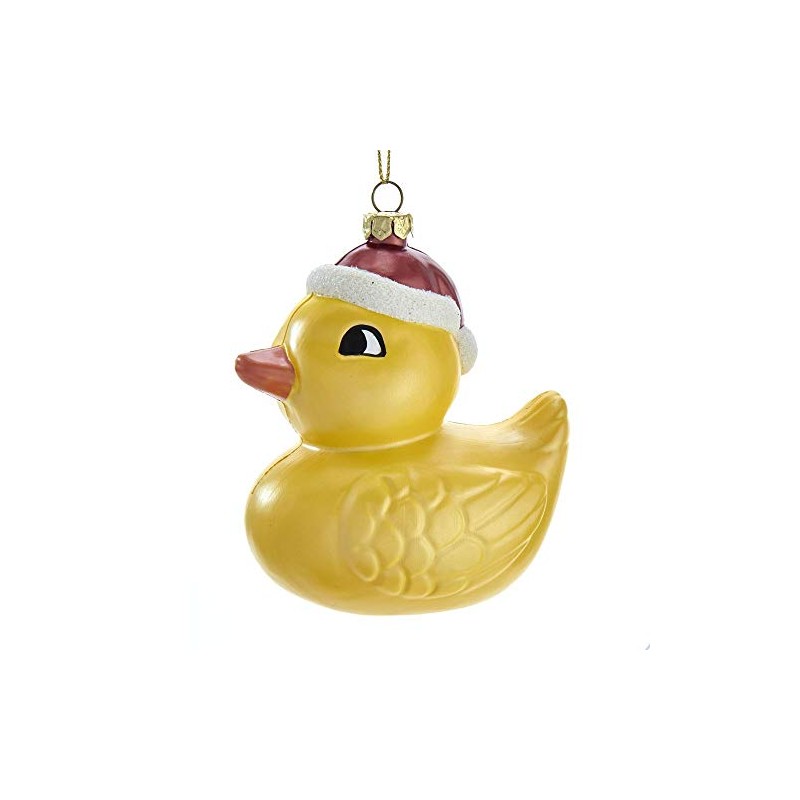 Kurt Adler D3677 Yellow Duck Hanging Christmas Ornament, 4.5-inches Tall