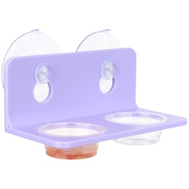 CRITTZOO Crested Gecko Feeding Ledge with 10PCS Gecko Food Water Dish - Purple