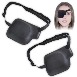 Rimikuru Single Eye Patch, Set of 2, 3D Eye Patch, Eye Mask, Eye Care, Black, 3D Blackout Eyepatch, For Right Eye, Set of 2