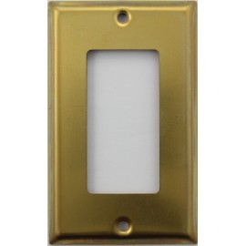 Raw Unfinished Brass 1 Single Gang GFI/Rocker Opening Wall Plate
