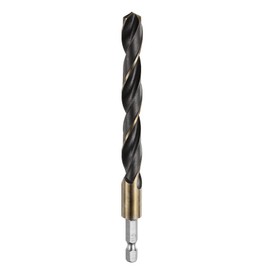 HARFINGTON 1/4" Hex Shank Twist Drill Bits 11.5mm Gold Titanium & Black Nitride Coated 4341 High Speed Steel Quick Change Hex Drilling Bit Jobber Drill Bits for Wood Plastic Metal