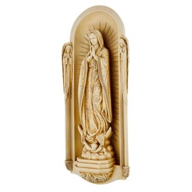 Avalon Gallery Garden Statue - San Benedetto Collection Stone-Resin Indoor/Outdoor Catholic Wall Plaque, 18" Tall, Our Lady of Guadalupe