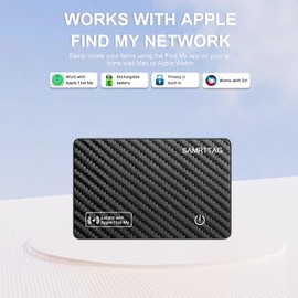 Wallet Tracker Card for Apple Find My (iOS Only) Wallet Air Tracker tag Finder Slim Smart Bluetooth Tracker for Purse Wallet Key Luggage Bag Rechargeable Item Locator (Carbon&White)
