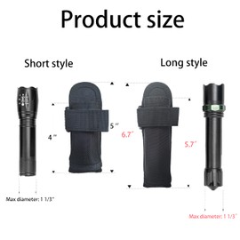 Tactical Flashlight Pouch Holster, Tactical Flashlight Holster Nylon Pouch, Open Top Flashlight Holder, Tactical Lighting Carrying Case