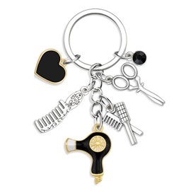 Ikacvb Hairdresser Gifts For Women Men Cute Hair Stylist Gifts Hairdresser Keychain Cosmetology Hair Dresser Gift Idea Unique Female Hairstylist Scissors Comb Charms