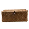 FOMIYES Woven Storage Baskets Natural Seaweed Straw Rectangular Basket Seaweed