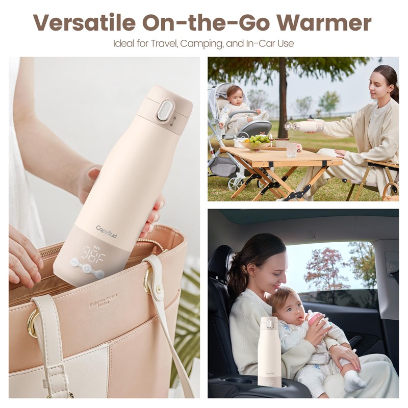 CapyBud Portable Bottle Warmer for Travel, 12 Oz Milk Warmer