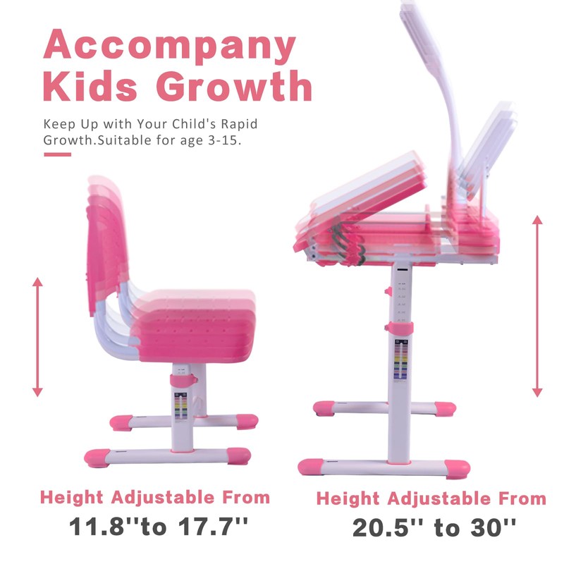 Napfox Adjustable Kids Desk and Chair Set, Ergonomic Study Desk
