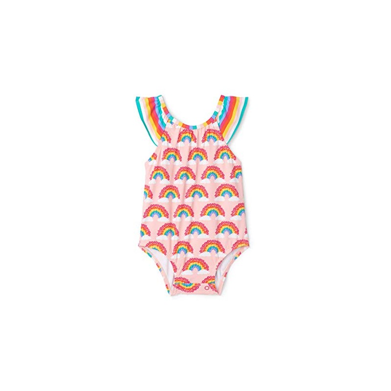 Hatley Bañador de Manga con Volantes para niña, Arco Iris