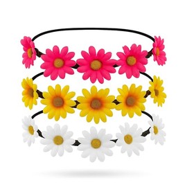 Hatstar Flower Wreath, Set of 3, Hair Accessories with Elastic Band for Women and Girls, Costume Accessory for Oktoberfest, Festival, Mallorca Party and Schlagermove