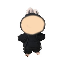 Doll Clothes for 17cm Dolls Outfit, Casual Style Hoodies & Pants Set for 17cm Doll Accessories Clothes,No Doll (Black 1)